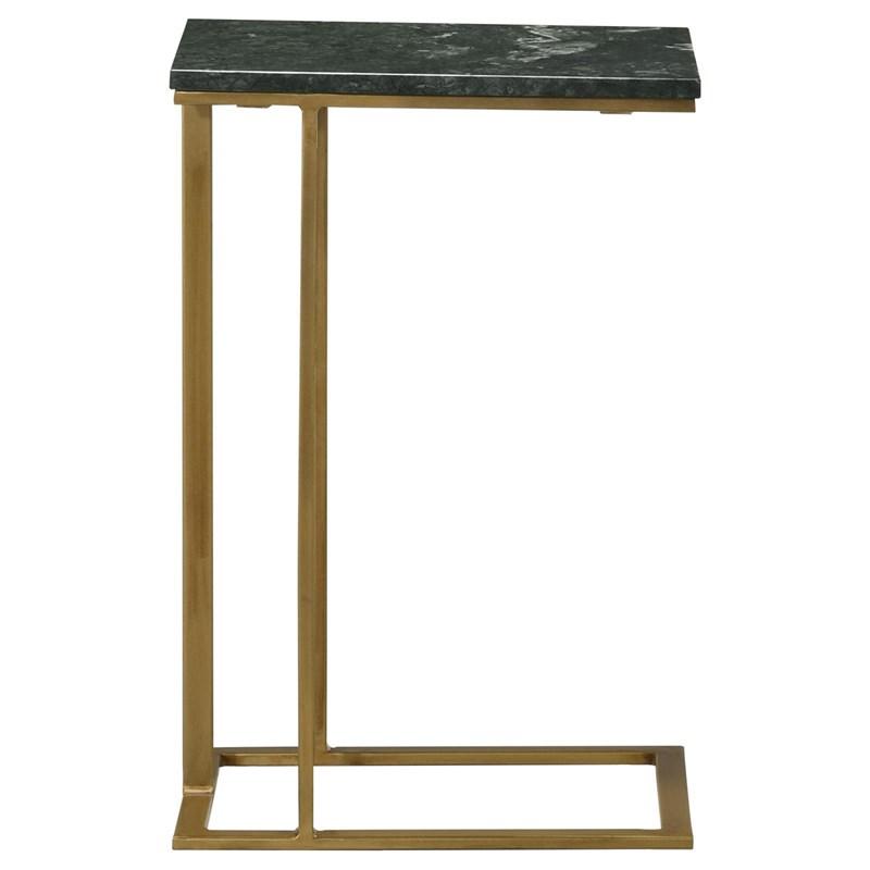 Large Picture of Coaster Furniture Vicente 936035 Marble Top C-Shaped Sofa Side Table - Green