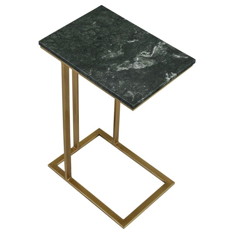 Large Picture of Coaster Furniture Vicente 936035 Marble Top C-Shaped Sofa Side Table - Green