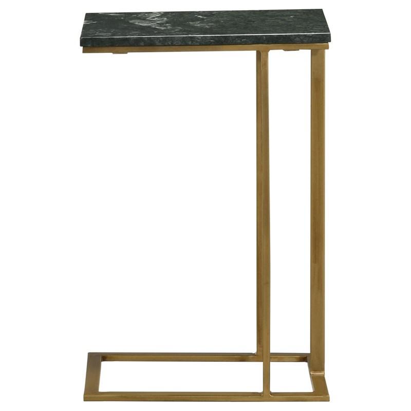 Large Picture of Coaster Furniture Vicente 936035 Marble Top C-Shaped Sofa Side Table - Green