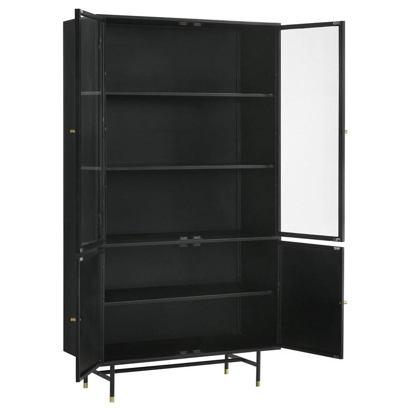 Large Picture of Coaster Furniture Santiago 951134 4-door Metal Tall Storage Cabinet - Matte Black