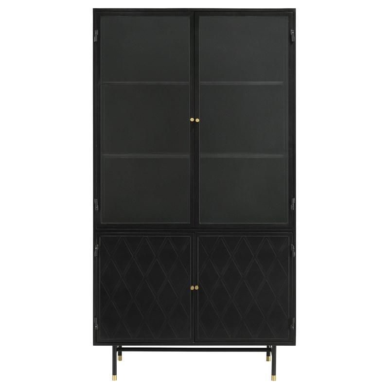 Large Picture of Coaster Furniture Santiago 951134 4-door Metal Tall Storage Cabinet - Matte Black