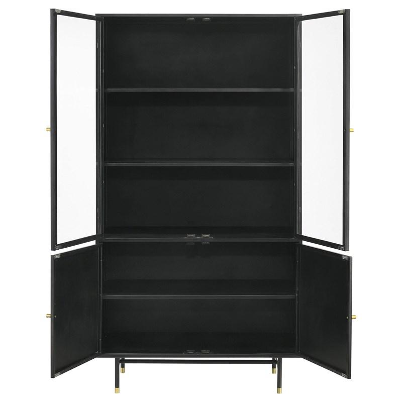 Large Picture of Coaster Furniture Santiago 951134 4-door Metal Tall Storage Cabinet - Matte Black