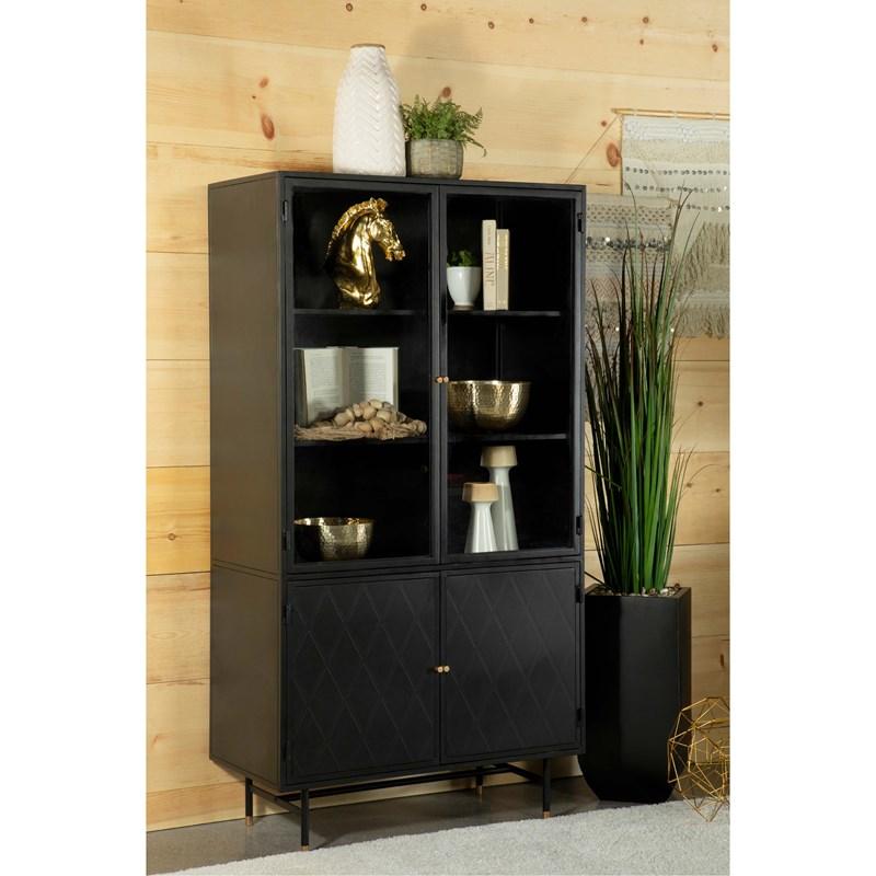 Large Picture of Coaster Furniture Santiago 951134 4-door Metal Tall Storage Cabinet - Matte Black