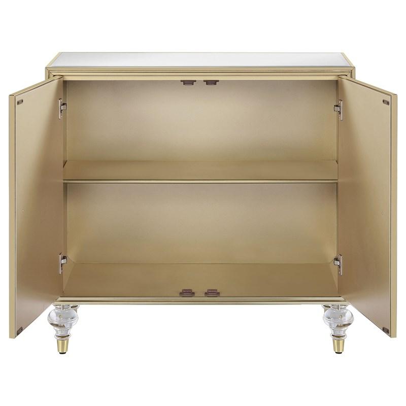 Large Picture of Coaster Furniture Astilbe 951851 2-door Mirrored Accent Cabinet - Silver and Champagne