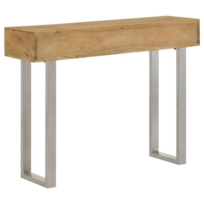 Large Picture of Coaster Furniture Draco 953512 2-Drawer Console Table Hand Carved Details - Natural