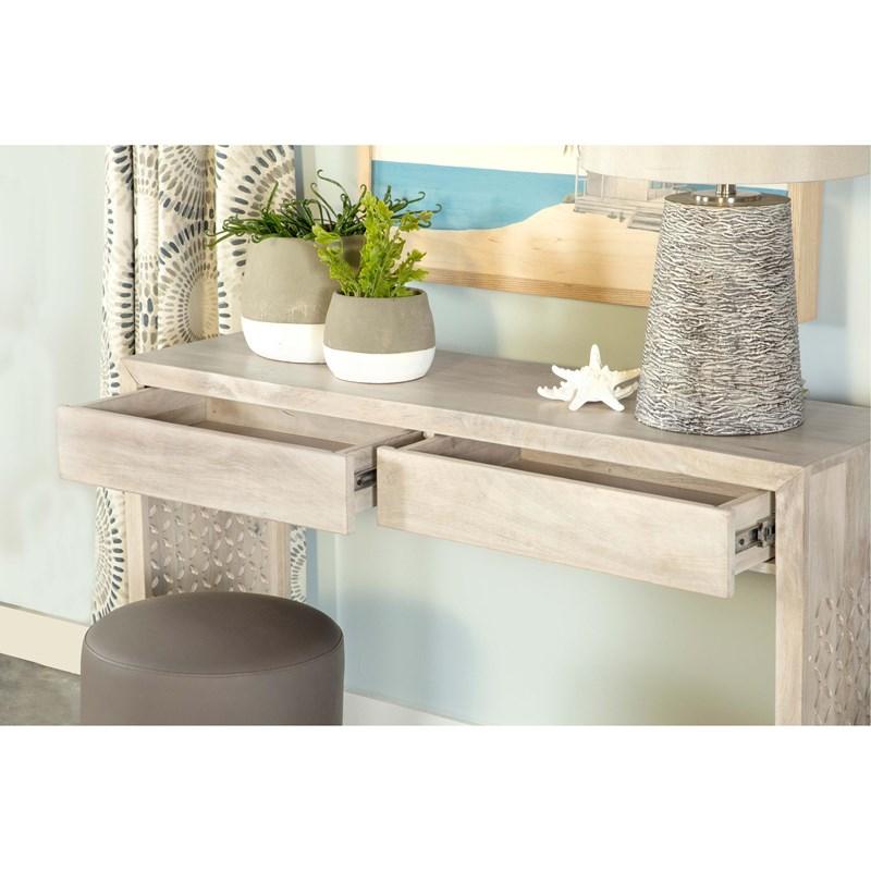 Large Picture of Coaster Furniture Rickman 959543 2-Drawer Wood Entryway Console Table - White Washed