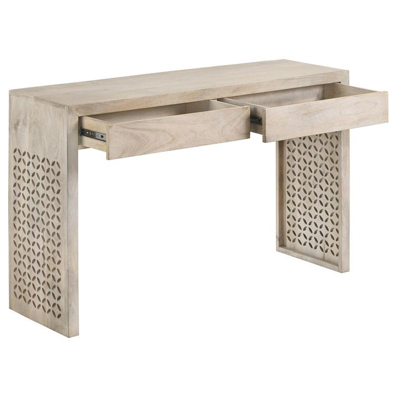 Large Picture of Coaster Furniture Rickman 959543 2-Drawer Wood Entryway Console Table - White Washed
