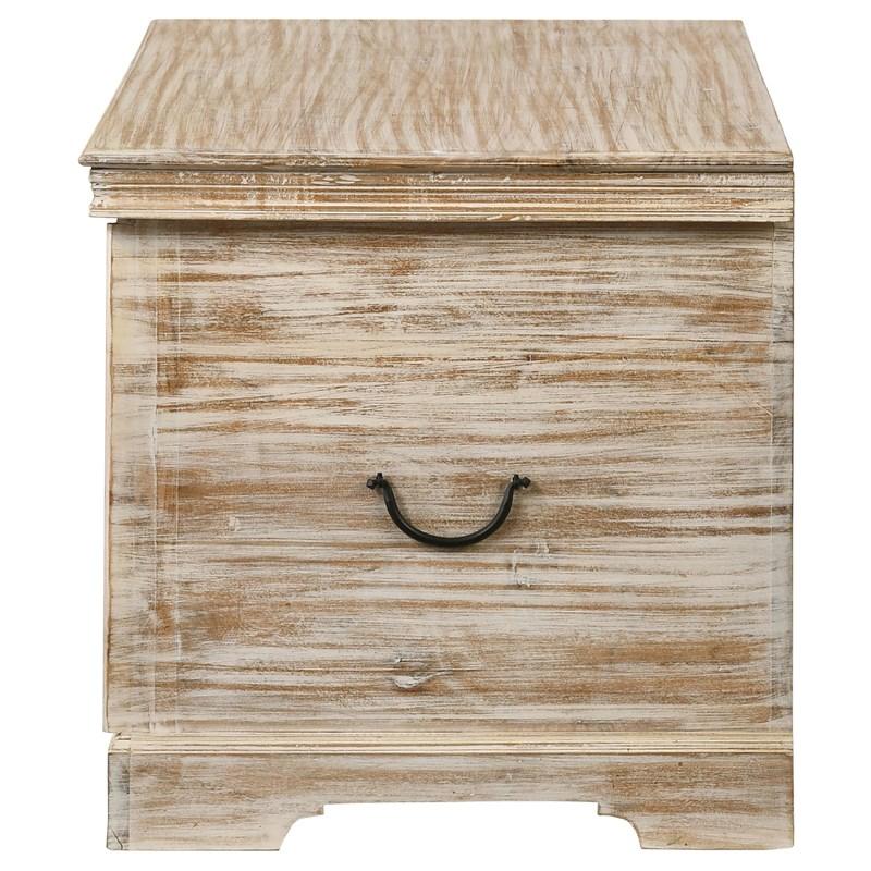 Large Picture of Coaster Furniture Nilay 959554 Wood Storage Trunk - White Washed and Black