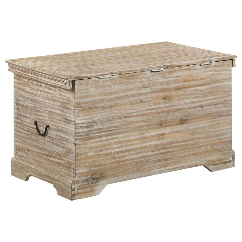 Large Picture of Coaster Furniture Nilay 959554 Wood Storage Trunk - White Washed and Black