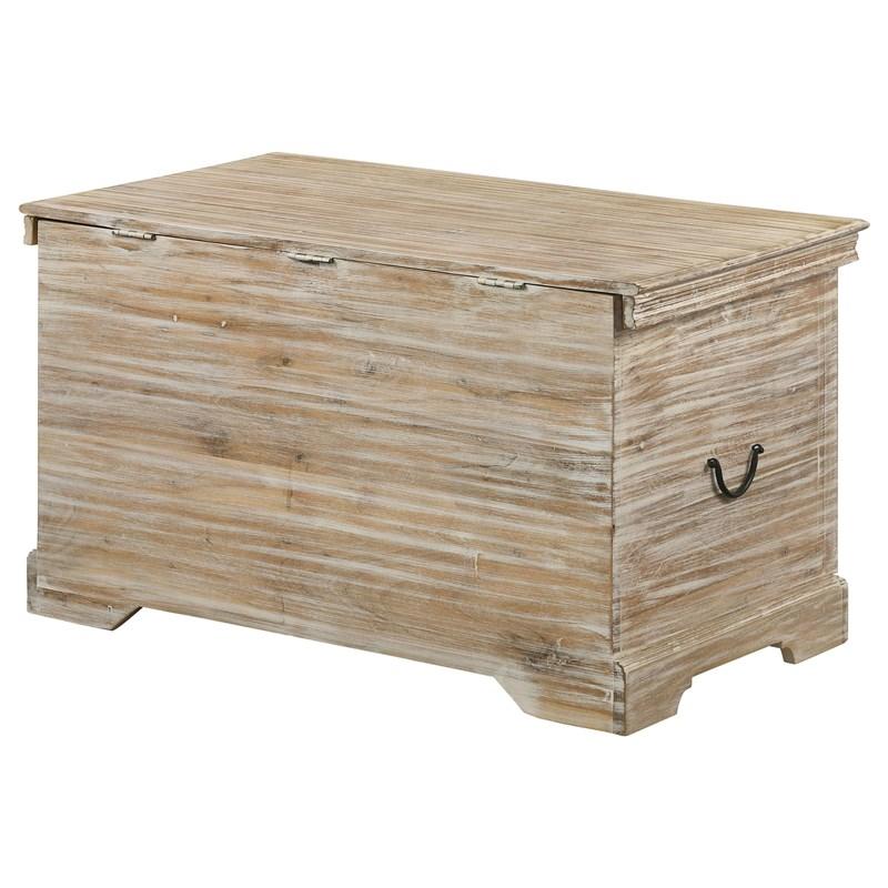 Large Picture of Coaster Furniture Nilay 959554 Wood Storage Trunk - White Washed and Black