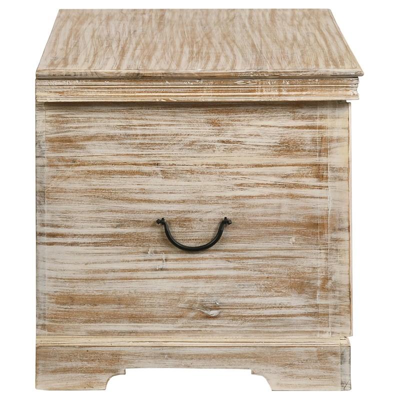 Large Picture of Coaster Furniture Nilay 959554 Wood Storage Trunk - White Washed and Black