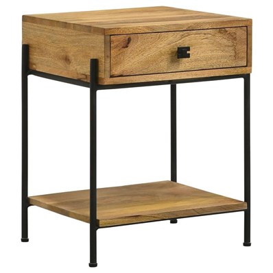 Coaster Furniture Declan 959556 1-Drawer Wood Accent Side Table - Natural Mango