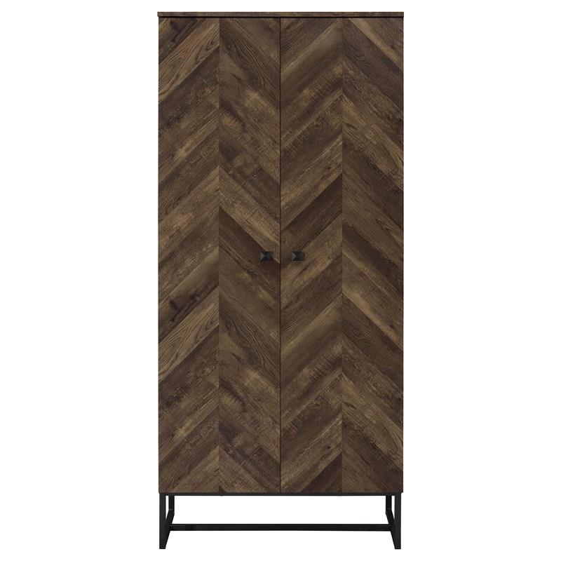 Large Picture of Coaster Furniture Carolyn 959640 2-door Engineered Wood Accent Cabinet - Rustic Oak
