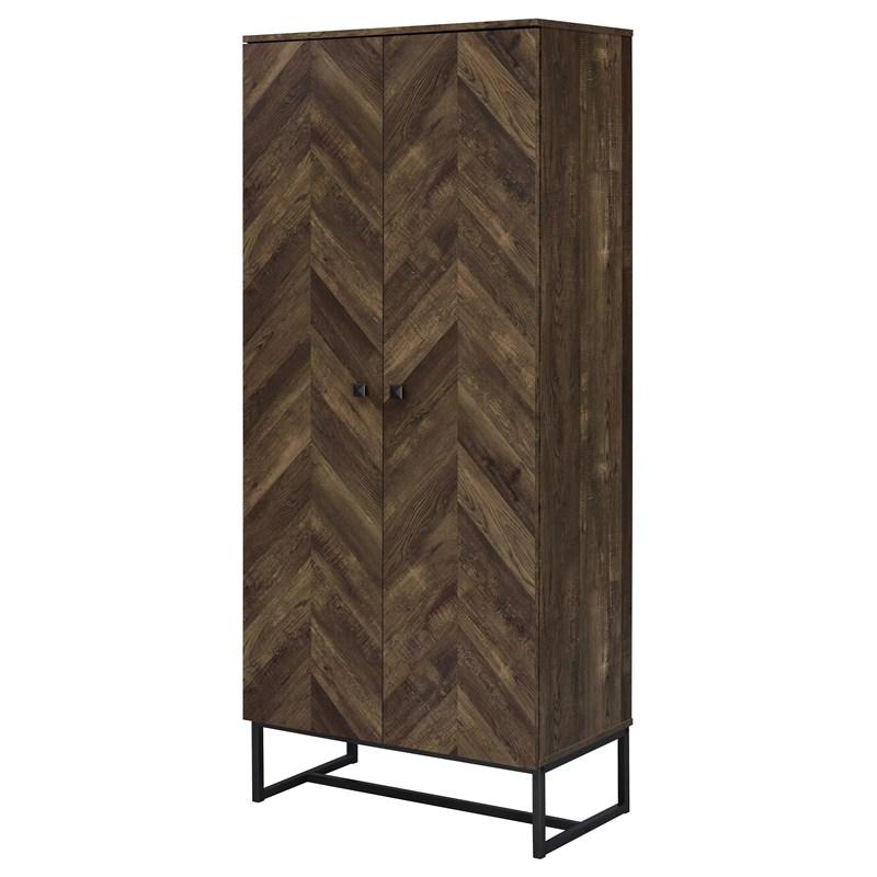 Large Picture of Coaster Furniture Carolyn 959640 2-door Engineered Wood Accent Cabinet - Rustic Oak