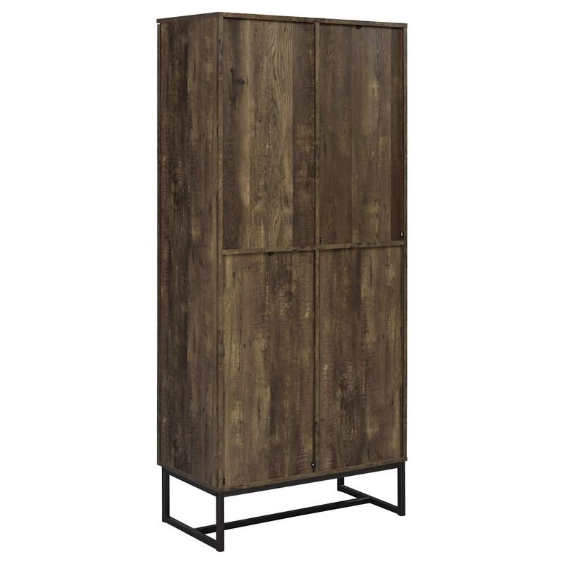 Large Picture of Coaster Furniture Carolyn 959640 2-door Engineered Wood Accent Cabinet - Rustic Oak