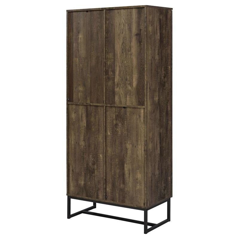 Large Picture of Coaster Furniture Carolyn 959640 2-door Engineered Wood Accent Cabinet - Rustic Oak