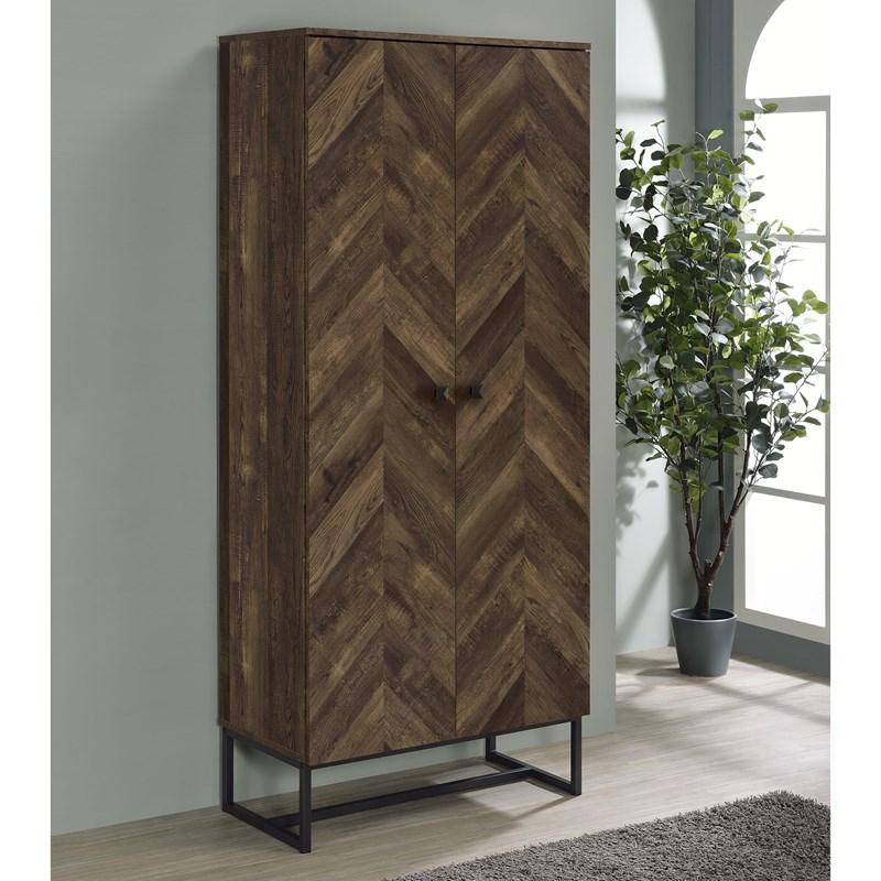 Large Picture of Coaster Furniture Carolyn 959640 2-door Engineered Wood Accent Cabinet - Rustic Oak