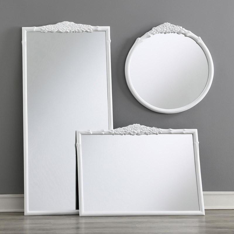 Large Picture of Coaster Furniture Sylvie 969533GWT Round Wall Mirror - White