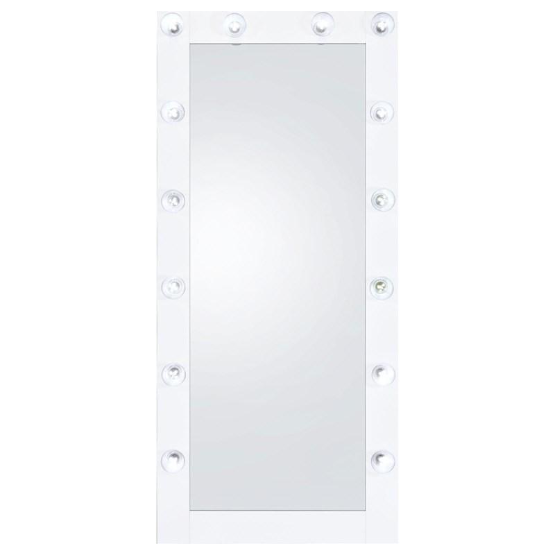 Large Picture of Coaster Furniture Zayan 969558 32 x 71 Inch Floor Mirror LED Lighting - White Gloss