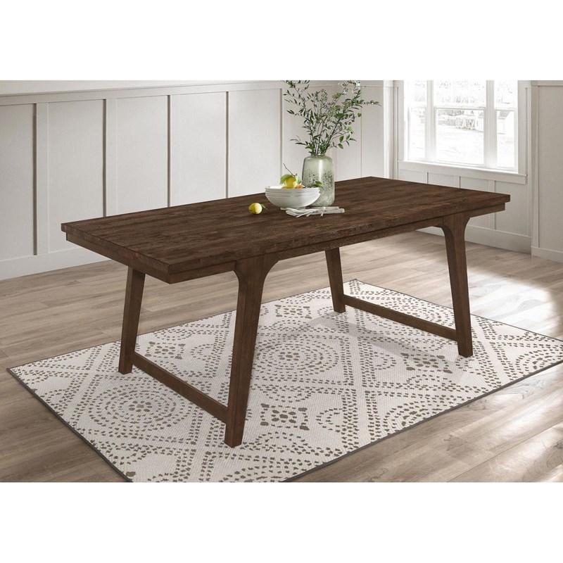 Large Picture of Coaster Furniture Reynolds 107591 Rectangular 79-inch Wood Dining Table - Brown Oak