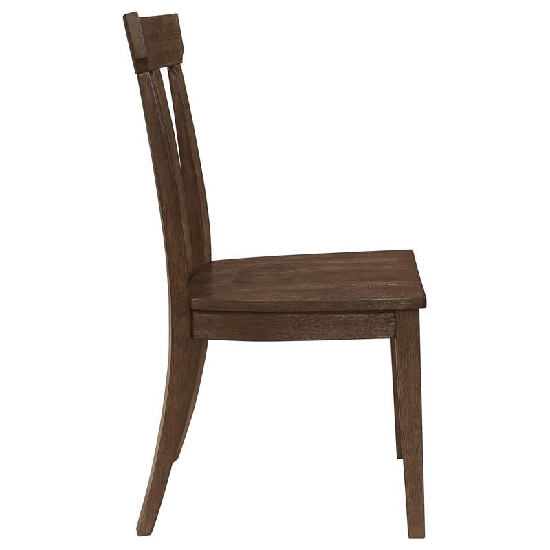 Large Picture of Coaster Furniture Reynolds 107592 Slat Back Dining Side Chair - Brown Oak