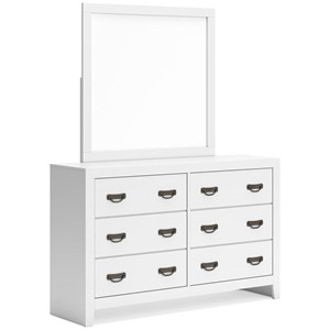 Signature Design by Ashley Binterglen B427B1 Dresser and Mirror (Dressers - 6 Drawers)