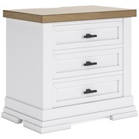 Benchcraft Ashbryn B844-93 Three Drawer Night Stand (Nightstands - 3 Drawers)