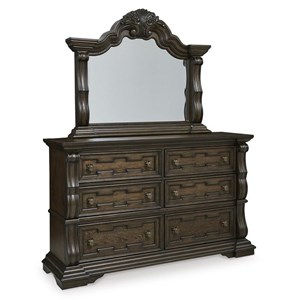 Signature Design by Ashley Maylee B947B1 Dresser and Mirror (Dressers - 6 Drawers)