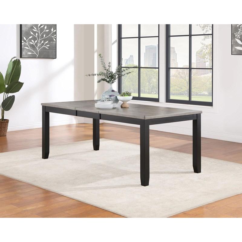 Large Picture of Coaster Furniture Elodie 121221 Rectangular 78-inch Extension Leaf Dining Table - Black