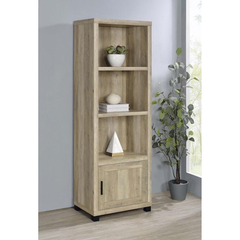 Large Picture of Coaster Furniture Sachin 707746 3-shelf Engineered Wood Media Tower - Distressed Pine