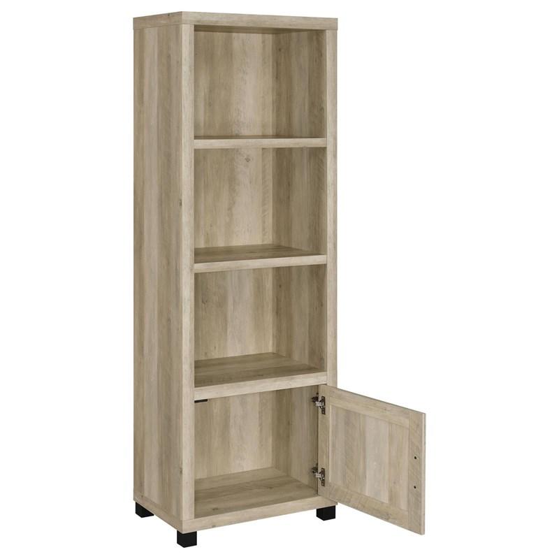 Large Picture of Coaster Furniture Sachin 707746 3-shelf Engineered Wood Media Tower - Distressed Pine