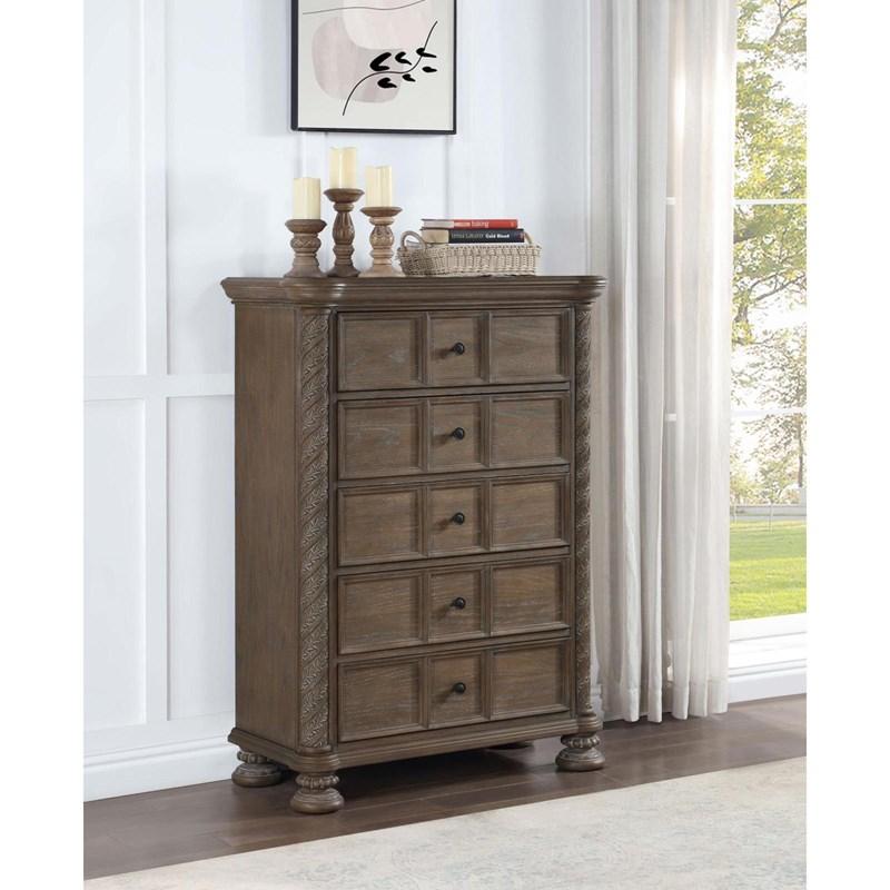 Large Picture of Coaster Furniture Emmett 224445 5-drawer Chest - Walnut