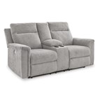 Signature Design by Ashley Barnsana 3320196 Double Reclining Power Loveseat with Console