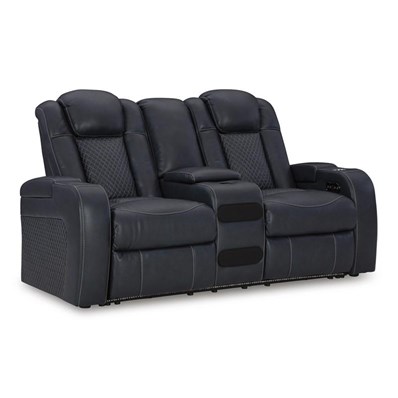 Signature Design by Ashley Fyne-Dyme 3660318 Power Reclining Loveseat with Console and Adjustable Headrest
