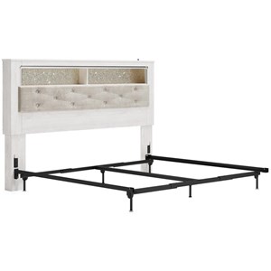 Signature Design by Ashley Altyra B2640-69 King Upholstered Panel Bookcase Headboard (Bed Components - Headboard)