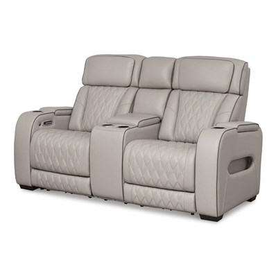 Signature Design by Ashley Boyington U2710518 Power Reclining Loveseat with Console and Adjustable Headrest