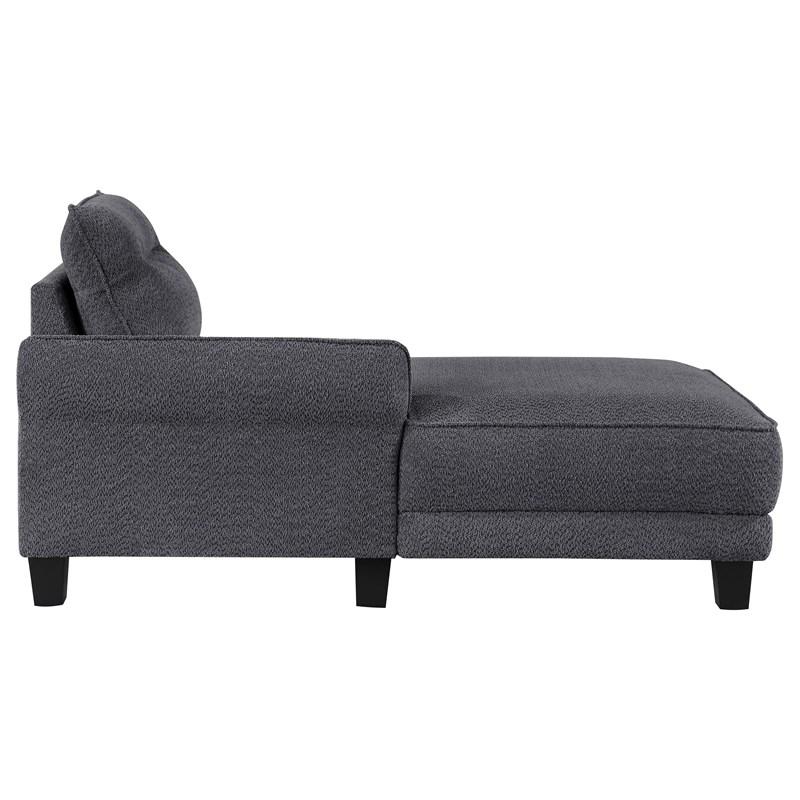Large Picture of Coaster Furniture Caspian 509540 Upholstered Curved Arm Chaise Sectional Sofa - Grey
