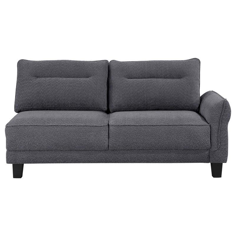 Large Picture of Coaster Furniture Caspian 509540 Upholstered Curved Arm Chaise Sectional Sofa - Grey