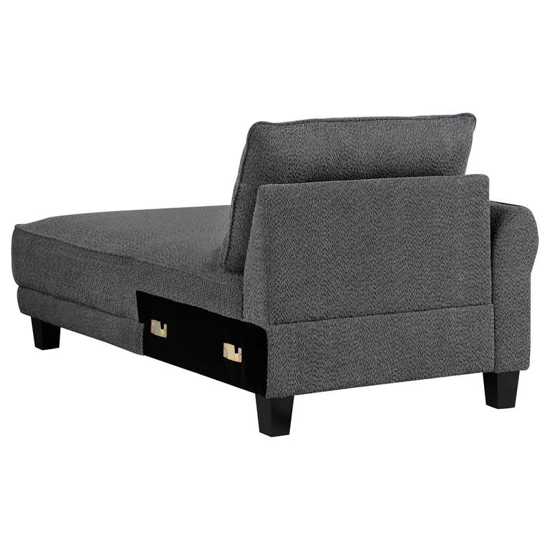 Large Picture of Coaster Furniture Caspian 509540 Upholstered Curved Arm Chaise Sectional Sofa - Grey