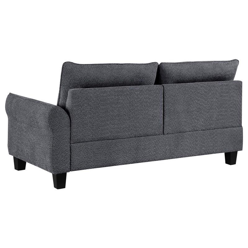 Large Picture of Coaster Furniture Caspian 509540 Upholstered Curved Arm Chaise Sectional Sofa - Grey