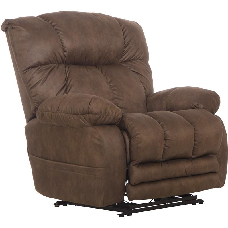 Large Picture of Catnapper Dawkins 647937 Power Lay Flat Recliner w/Oversize Xtra Comfort Footrest - Chocolate