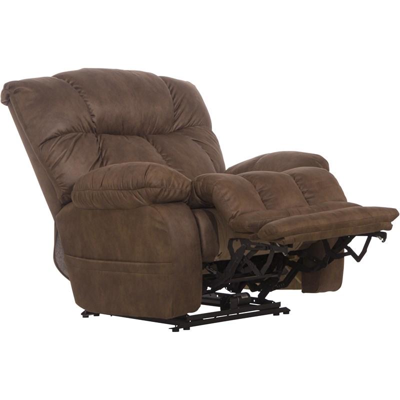 Large Picture of Catnapper Dawkins 647937 Power Lay Flat Recliner w/Oversize Xtra Comfort Footrest - Chocolate