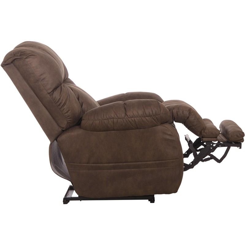 Large Picture of Catnapper Dawkins 647937 Power Lay Flat Recliner w/Oversize Xtra Comfort Footrest - Chocolate