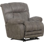Catnapper Dawkins 647937 Power Lay Flat Recliner w/Oversize Xtra Comfort Footrest - Charcoal