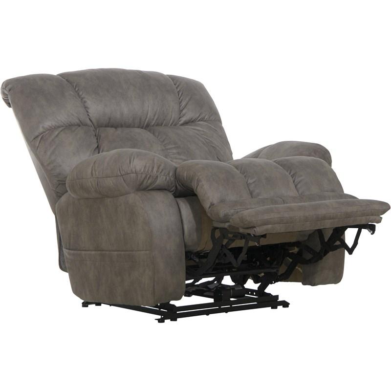 Large Picture of Catnapper Dawkins 647937 Power Lay Flat Recliner w/Oversize Xtra Comfort Footrest - Charcoal