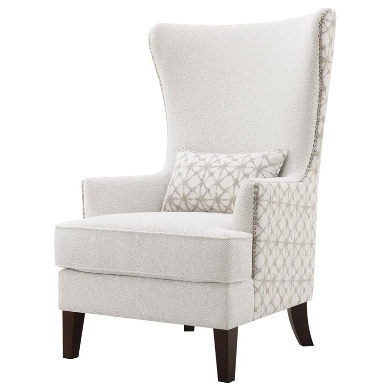 Large Picture of Coaster Furniture Pippin 904066 Upholstered High Wingback Accent Chair - Latte