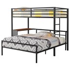 Coaster Furniture Fisher 460229-S2F 2-Piece Metal Workstation Loft Bed Set - Gunmetal