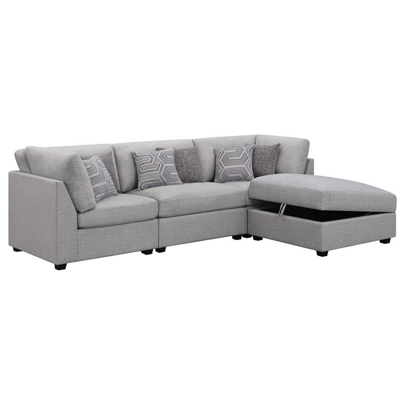 Large Picture of Coaster Furniture Cambria 551511-S4A 4 pc Upholstered Modular Sectional - Grey