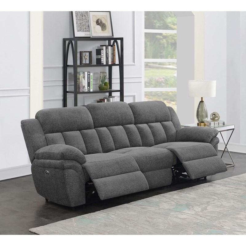Large Picture of Coaster Furniture Bahrain 609541P Upholstered Power Sofa - Charcoal