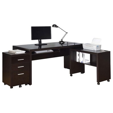 Coaster Furniture Skeena 800901-S3 3-Piece Home Office Set - Cappuccino